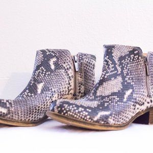 Lucky Brand Snake Skin Leather Booties